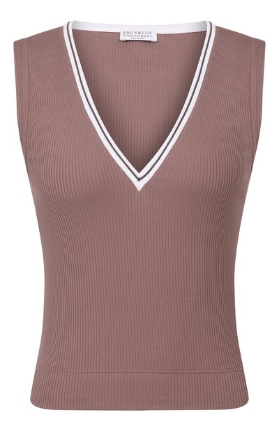 Женский хлопковый топ BRUNELLO CUCINELLI, арт. MG902D0302