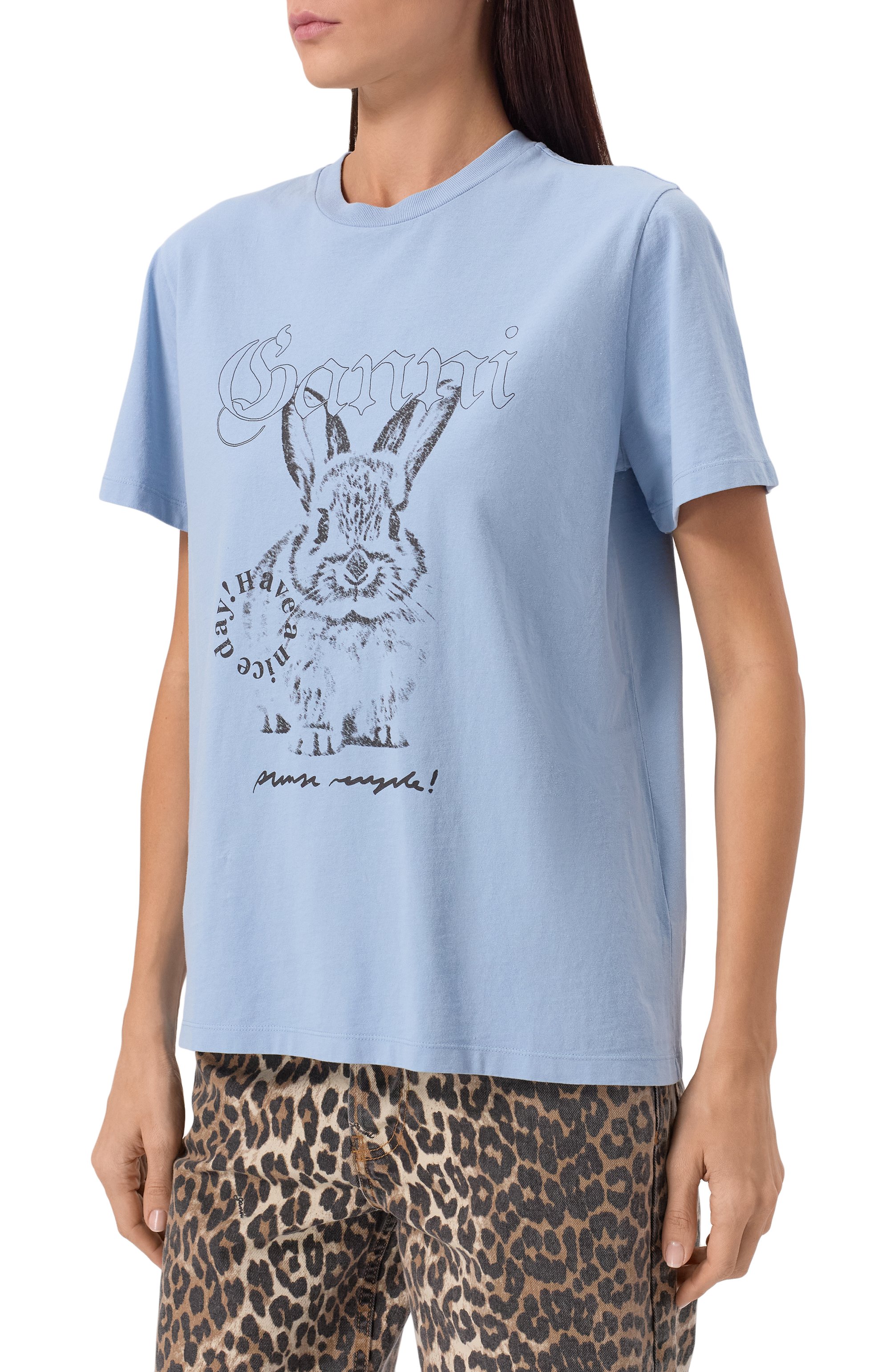 Хлопковая футболка GANNI, арт. T4155/326, фото 3