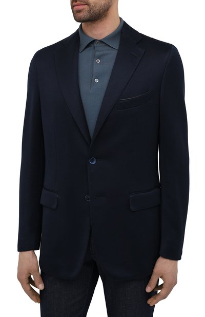 Шерстяной пиджак ZILLI темно-синего цвета по цене 427500 руб., арт. MNV-JC2F-2-E6041/0001, фото 3 Шерстяной пиджак ZILLI, арт. MNV-JC2F-2-E6041/0001, фото 3