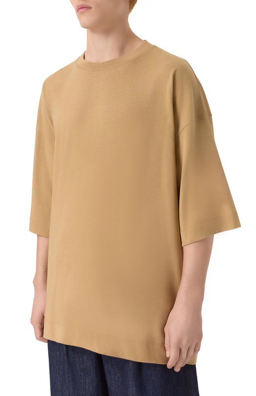 Хлопковая футболка Dries Van Noten 021112-2603-103 Бежевый  021112-2603-103 Фото 3