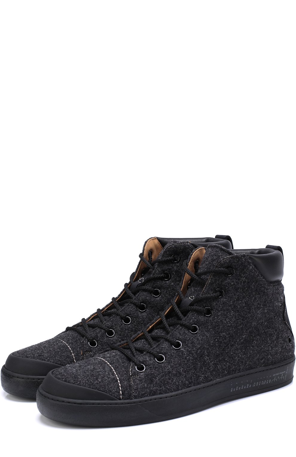 Высокие текстильные кеды на шнуровке с кожаной отделкой PREMIATA, арт. 31185/TWEED, фото 1