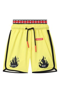 Детские плавки-шорты SPRAYGROUND желтого цвета, арт. SPY1087LIME | Фото 1 (Нос: Не проставлено; Материал сплава: Проставлено; Кросс-КТ: Пляж; Материал внешний: Синтетический материал; Ростовка одежда: 8 лет | 128 см, 10 - 11 лет | 140 - 146см, 12 лет | 152 см, 13 - 15 лет | 158 см)