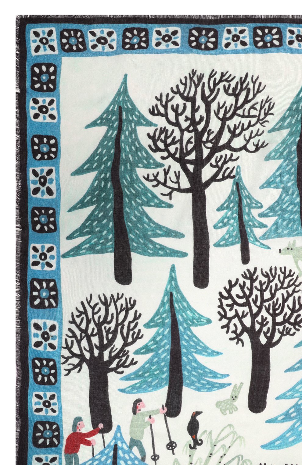 Палантин зимняя деревня GOURJI голубого цвета по цене 33970 руб., арт. 91233522/6144114, фото 3 Палантин зимняя деревня GOURJI, арт. 91233522/6144114, фото 3