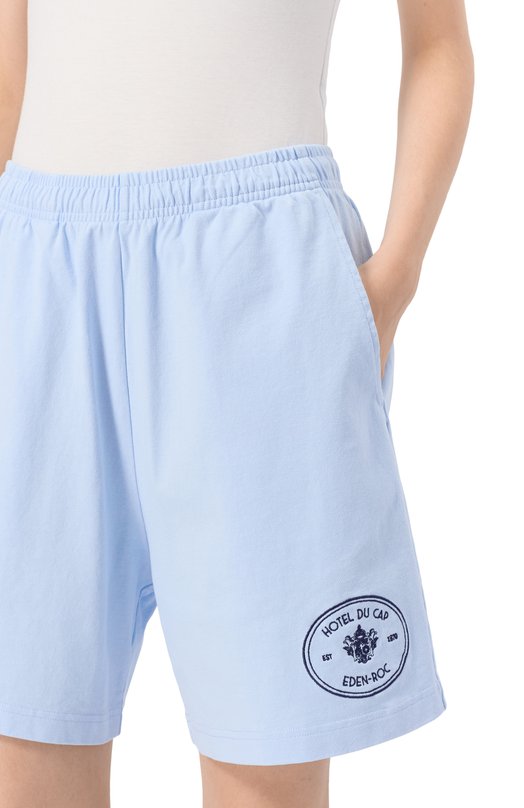 Хлопковые шорты Sporty and Rich SH03960666BL90 Голубой  SH03960666BL90 Фото 5
