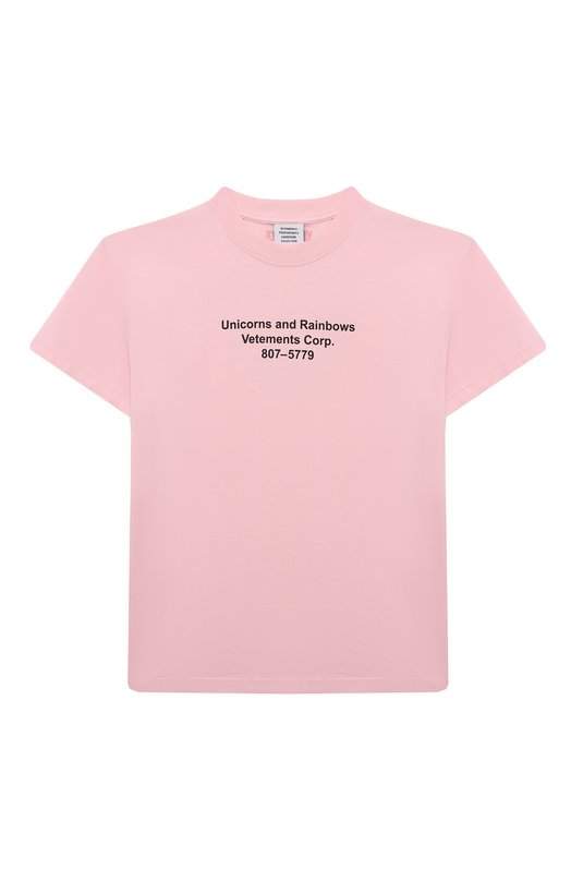 

Хлопковая футболка VETEMENTS, Розовый