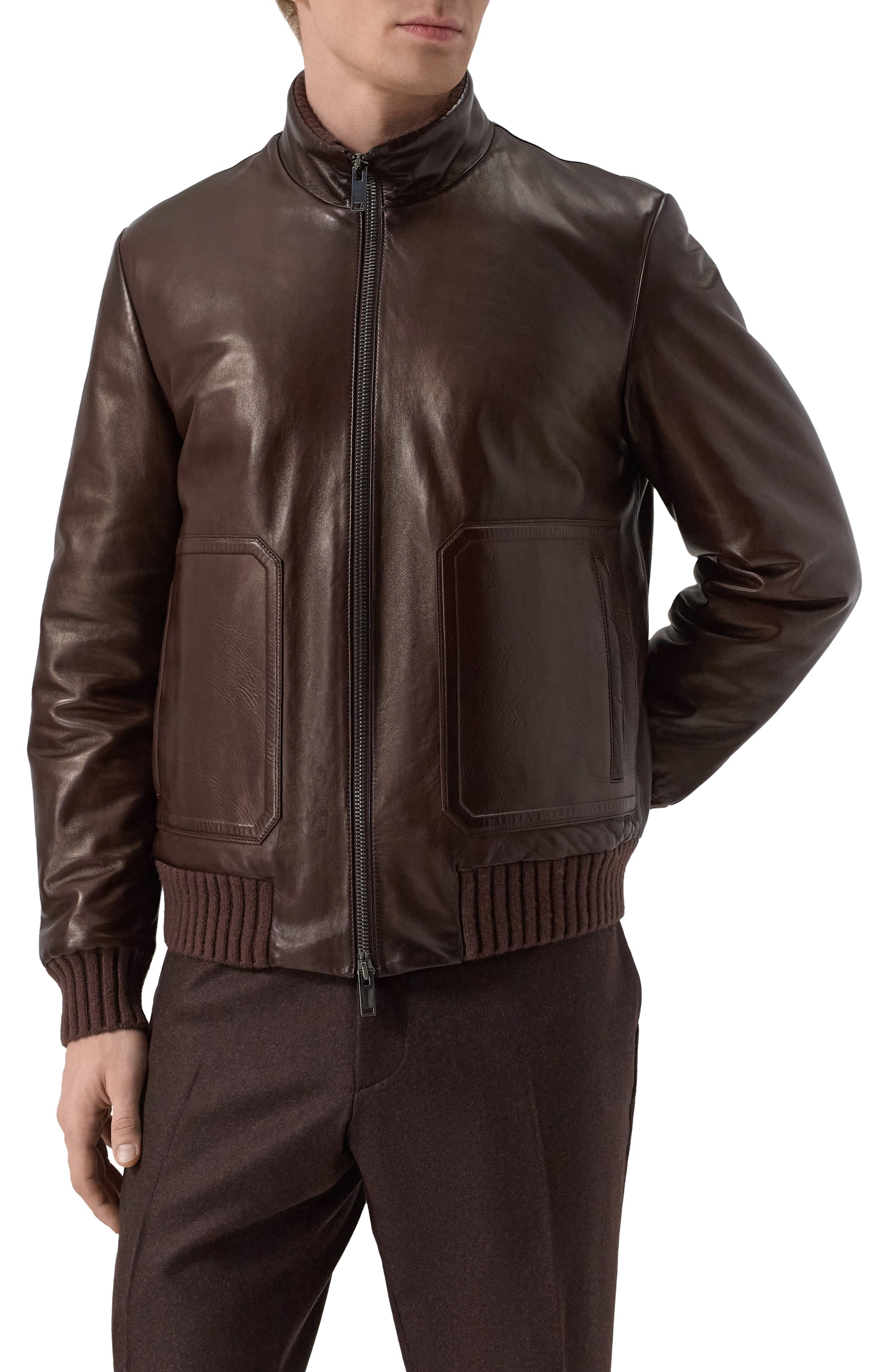 Кожаный бомбер MVST, арт. ZECK-ES4250/Z2764-1, фото 3