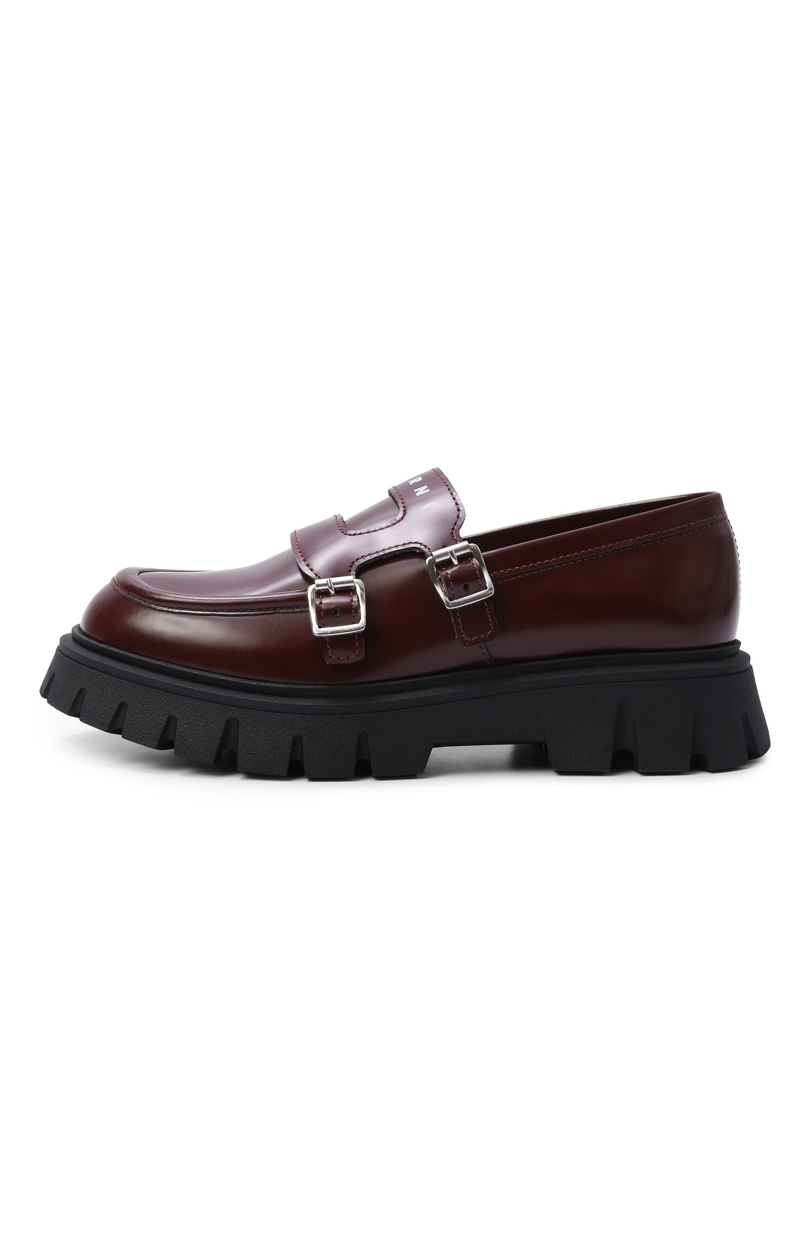 Кожаные лоферы MARNI бордового цвета по цене 28450 руб., арт. 83826/VAR2, фото 2 Кожаные лоферы MARNI, арт. 83826/VAR2, фото 2
