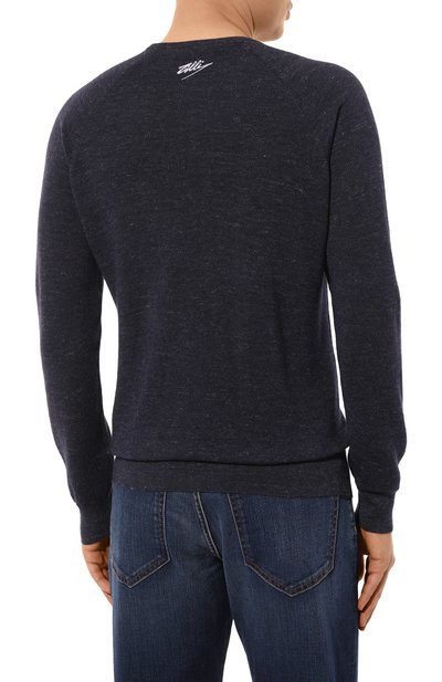 Джемпер из шелка и хлопка ZILLI темно-синего цвета по цене 119000 руб., арт. KRN003M0345VHEMS0, фото 4 Джемпер из шелка и хлопка ZILLI, арт. KRN003M0345VHEMS0, фото 4