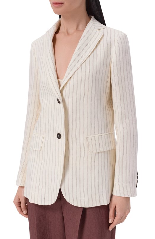 Льняной жакет Max Mara Studio MSTEL0GI0 Белый  MSTEL0GI0 Фото 3