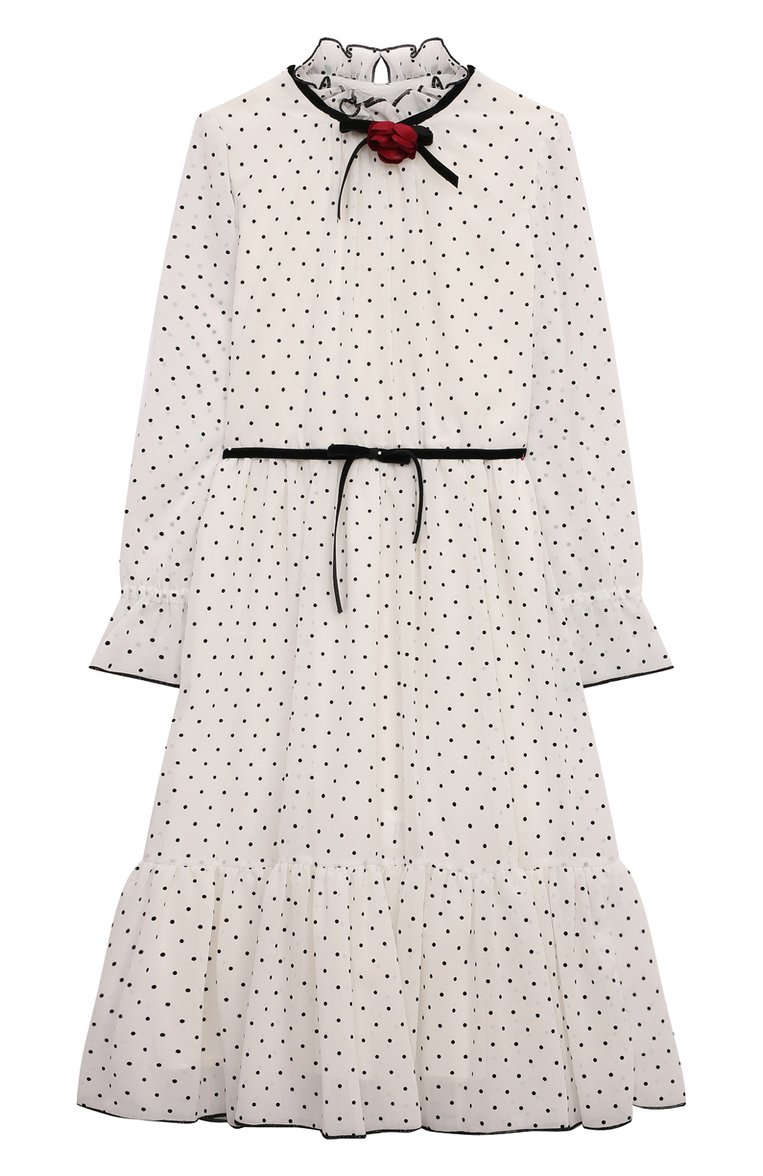 Детское платье DESIGNERS CAT белого цвета, арт. 100000K01001733/P0IS DRESS/14A-16A | Фото 1 (Материал подклада: Хлопок; Материал сплава: Проставлено; Рукава: Длинные; Материал внешний: Синтетический материал; Драгоценные камни: Проставлено; Девочки Кросс-КТ: Платье-одежда; Случай: Формальный; Ростовка одежда: 16 лет | 164 см)