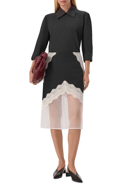 Комбинированная юбка JIL SANDER черного цвета по цене 241500 руб., арт. J03MA0257/J41557, фото 2 Комбинированная юбка JIL SANDER, арт. J03MA0257/J41557, фото 2