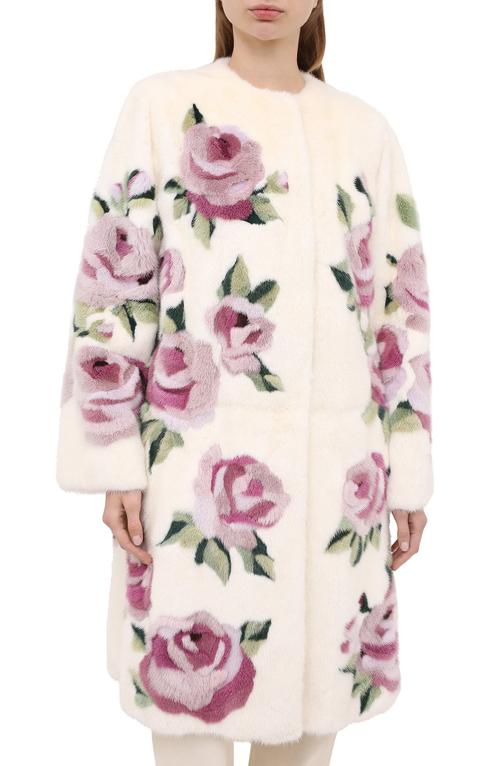 Шуба прямого кроя с цветочным принтом DOLCE & GABBANA, арт. F0T92F/FUPLH, фото 3