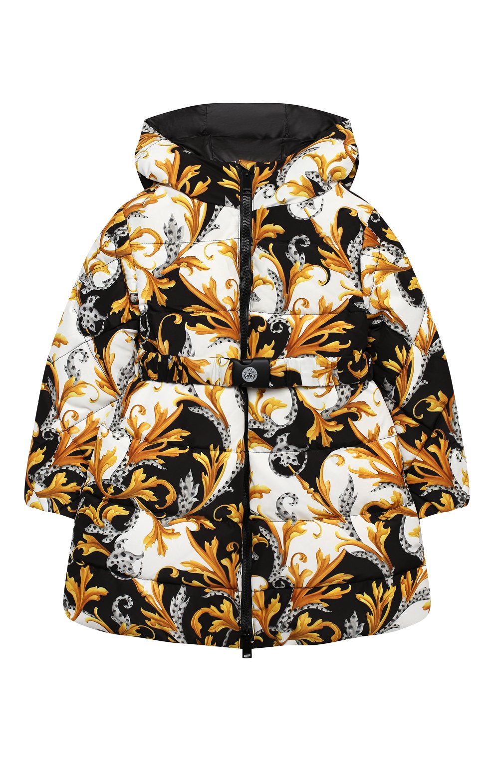 Пуховик VERSACE разноцветного цвета по цене 83450 руб., арт. YC000298/A235745/4A-6A, фото 1 Пуховик VERSACE, арт. YC000298/A235745/4A-6A, фото 1