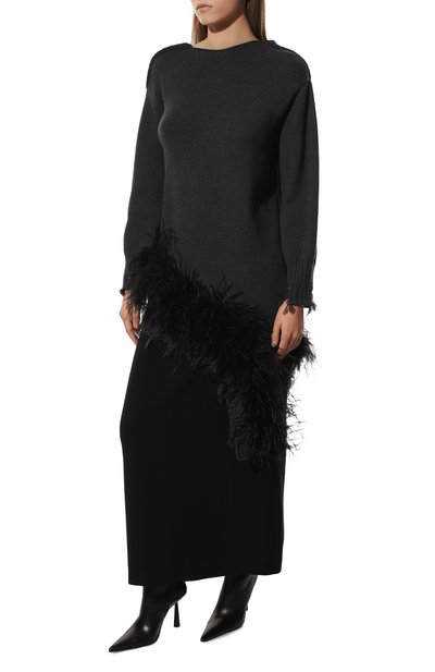 Шерстяной свитер с отделкой перьями AND THE BRAND, арт. W23-JM020-0702-991, фото 3