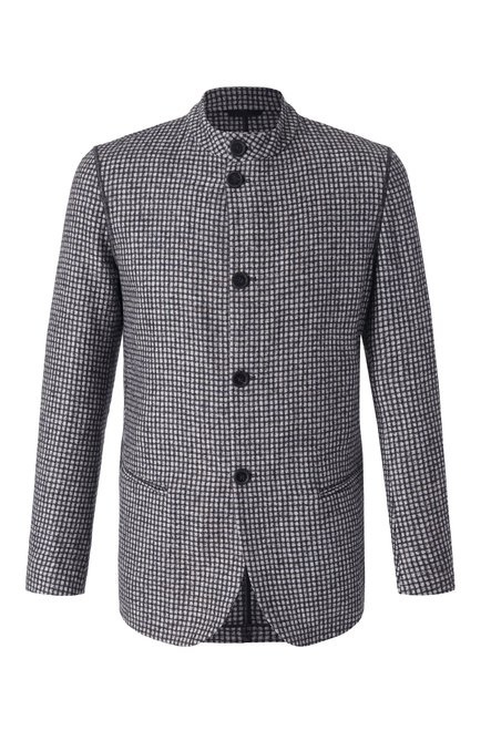 Мужской шерстяной пиджак GIORGIO ARMANI синего цвета, арт. 0EPM60/T02SH | Фото 1 (Рукава: Длинные; Материал внешний: Шерсть; Материал сплава: Проставлено; Длина (для топов): Стандартные; Драгоценные камни: Проставлено)