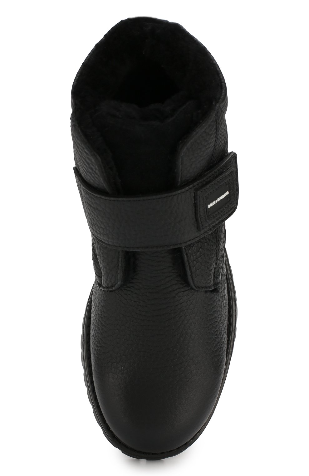Кожаные ботинки с меховой отделкой DOLCE & GABBANA черного цвета по цене 32900 руб., арт. DA0221/AU492/37-39, фото 4 Кожаные ботинки с меховой отделкой DOLCE & GABBANA, арт. DA0221/AU492/37-39, фото 4