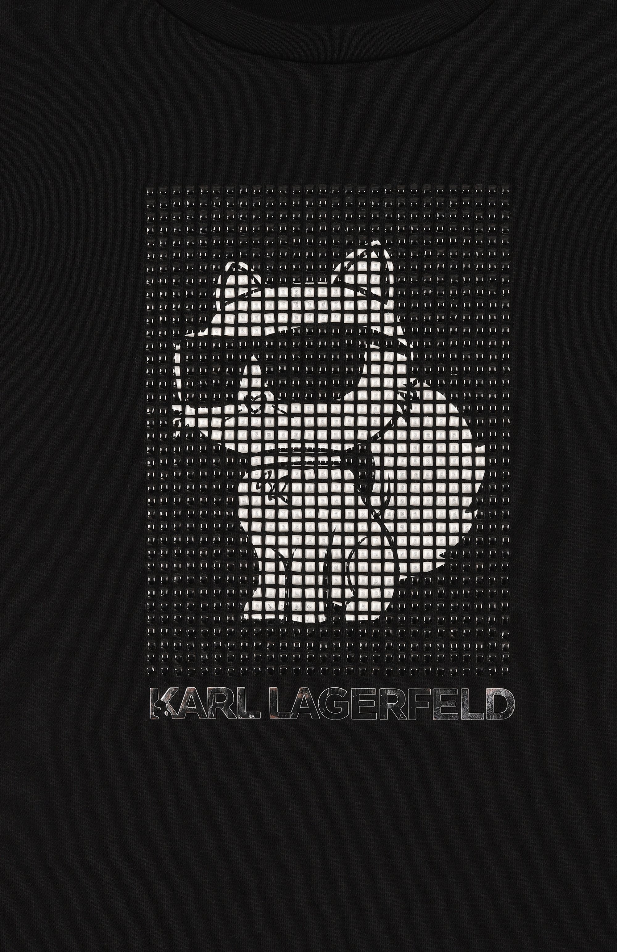 Хлопковая футболка KARL LAGERFELD KIDS черного цвета по цене 13360 руб., арт. Z31158, фото 3 Хлопковая футболка KARL LAGERFELD KIDS, арт. Z31158, фото 3