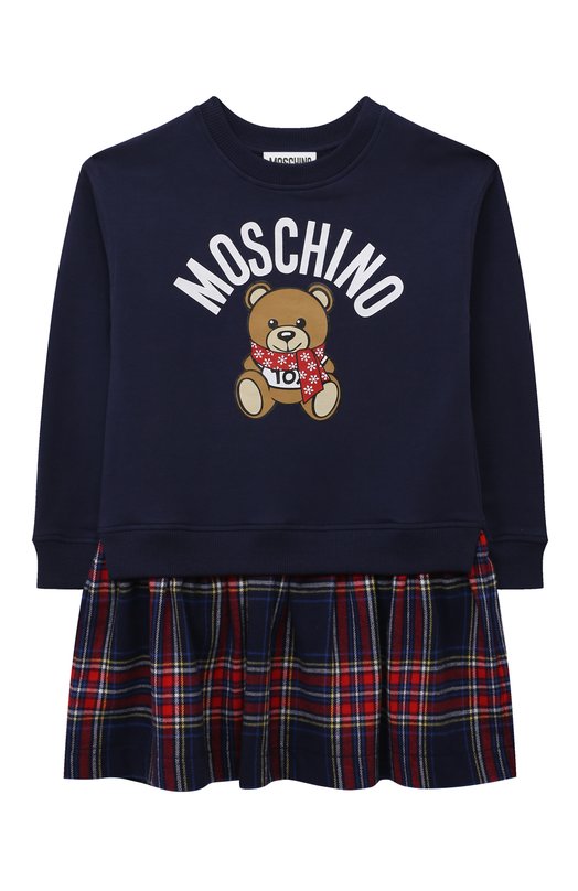 

Хлопковое платье Moschino, Синий