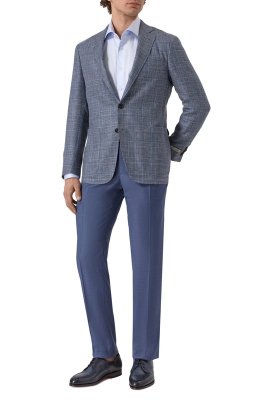 Шерстяные брюки Brioni RPC60M-O4A7R Синий  RPC60M-O4A7R Фото 2