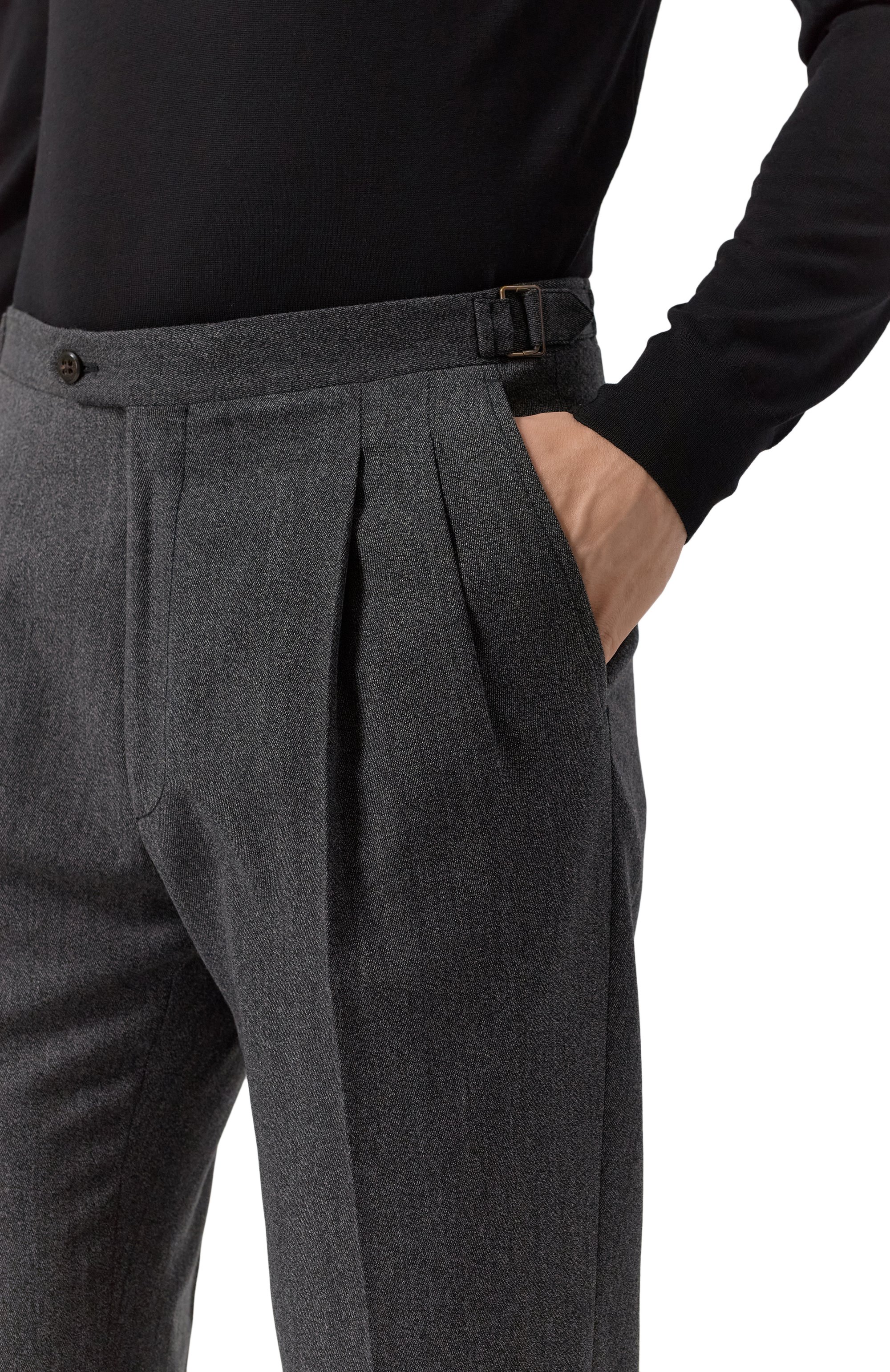 Брюки из шерсти и хлопка CORNELIANI темно-серого цвета по цене 54450 руб., арт. 264L21-2618331, фото 5 Брюки из шерсти и хлопка CORNELIANI, арт. 264L21-2618331, фото 5