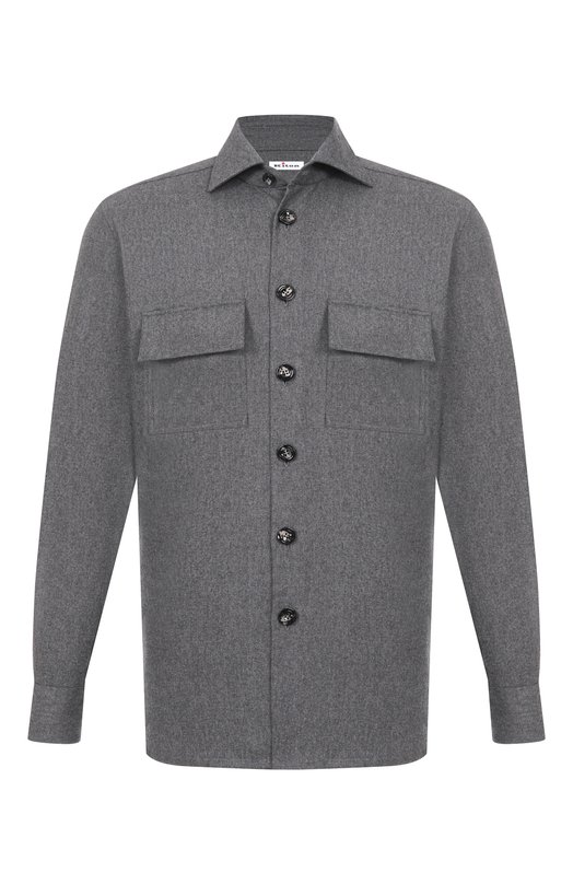 Шерстяная рубашка Kiton UMC016K0124G02 Серый UMC016K0124G02