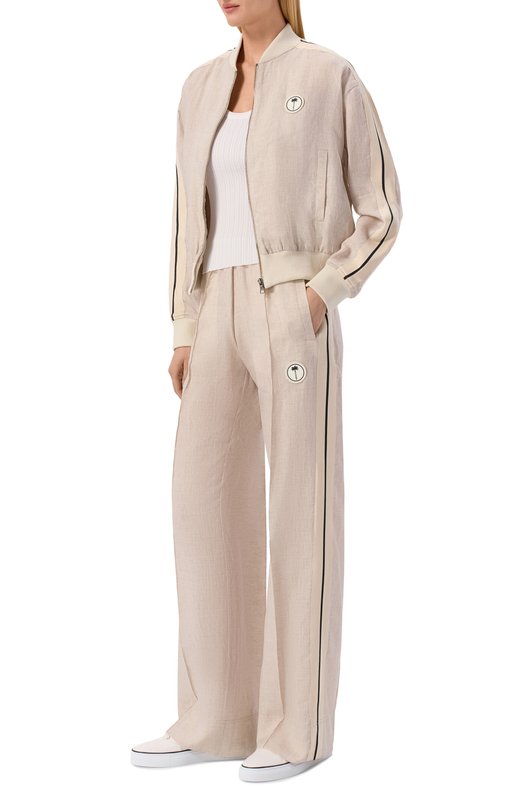 Льняные брюки Palm Angels PWCJ03CS26FAB001 Бежевый  PWCJ03CS26FAB001 Фото 2