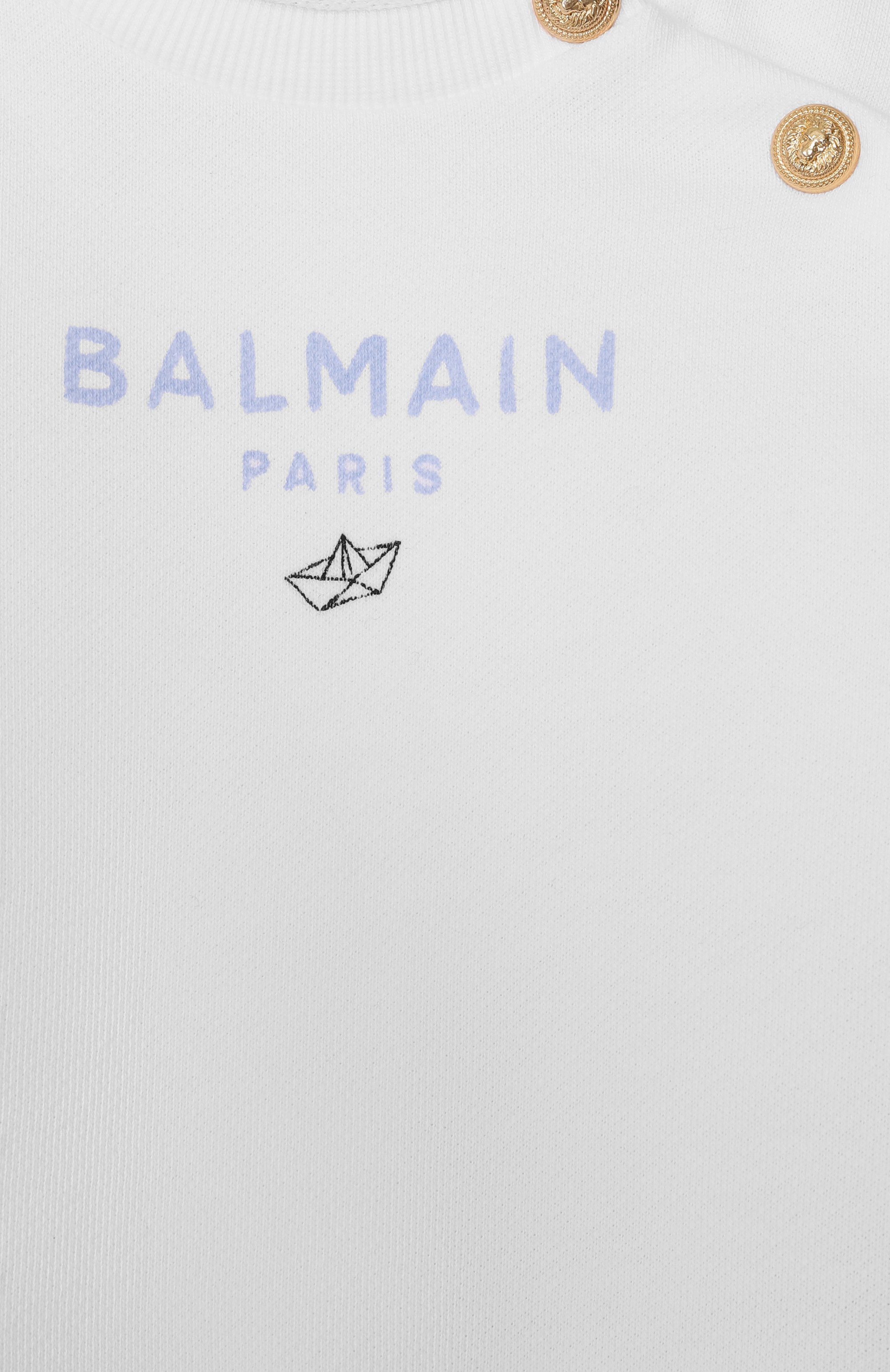 Хлопковый свитшот BALMAIN белого цвета по цене 22800 руб., арт. BY4540, фото 3 Хлопковый свитшот BALMAIN, арт. BY4540, фото 3