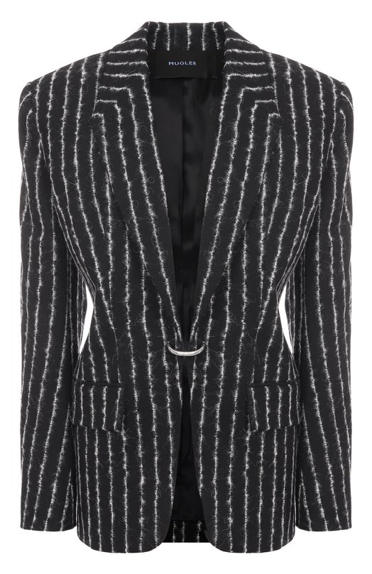 Шерстяной жакет Mugler 25F1VE0472198 Чёрно-белый 25F1VE0472198
