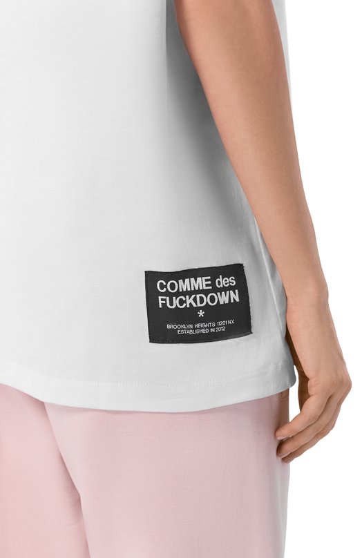 Хлопковая футболка Comme des Fuckdown CFABW01665 Белый  CFABW01665 Фото 5