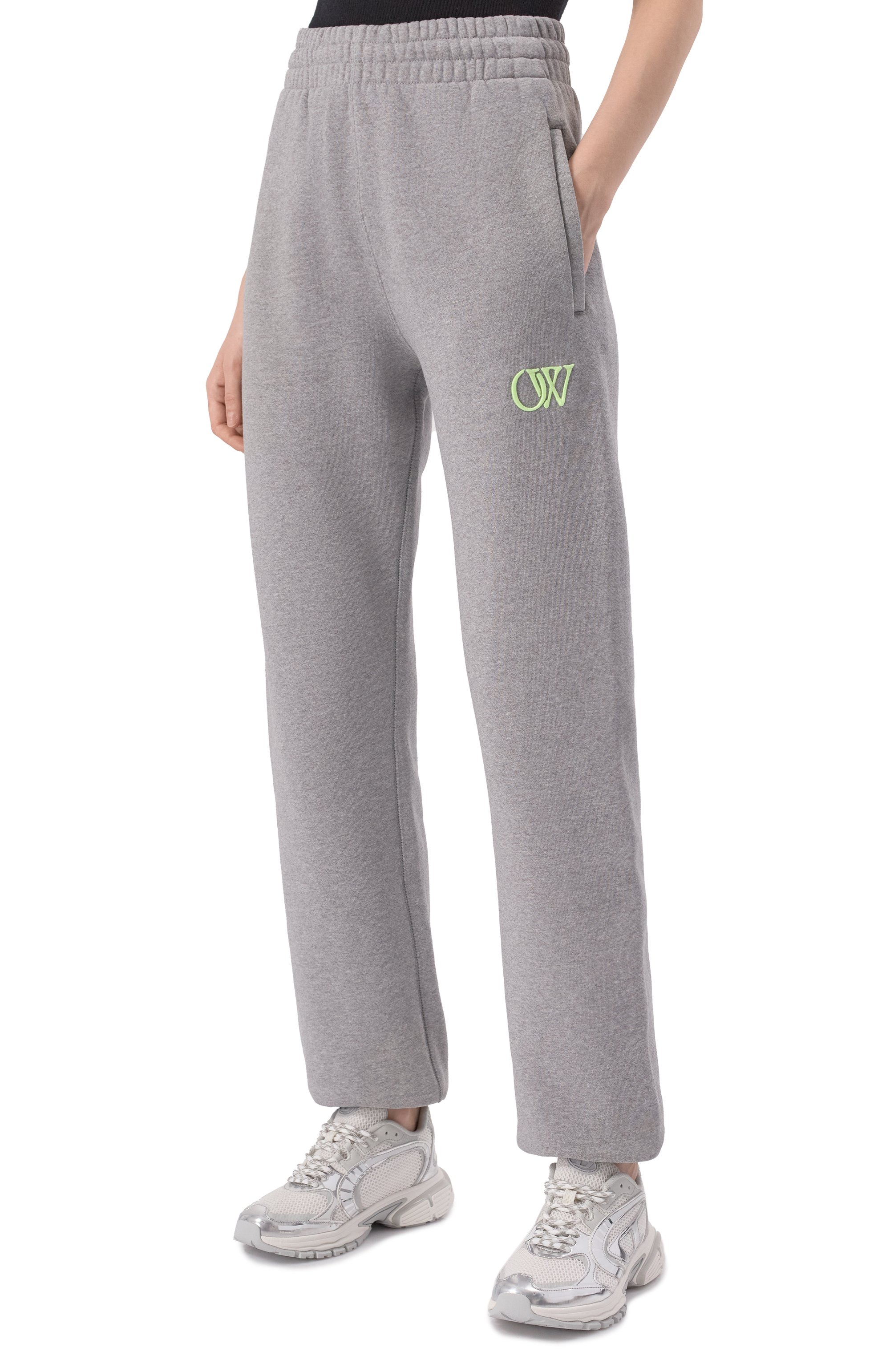 Хлопковые джоггеры OFF-WHITE серого цвета по цене 61550 руб., арт. 0WCH006S25FLE001, фото 3 Хлопковые джоггеры OFF-WHITE, арт. 0WCH006S25FLE001, фото 3