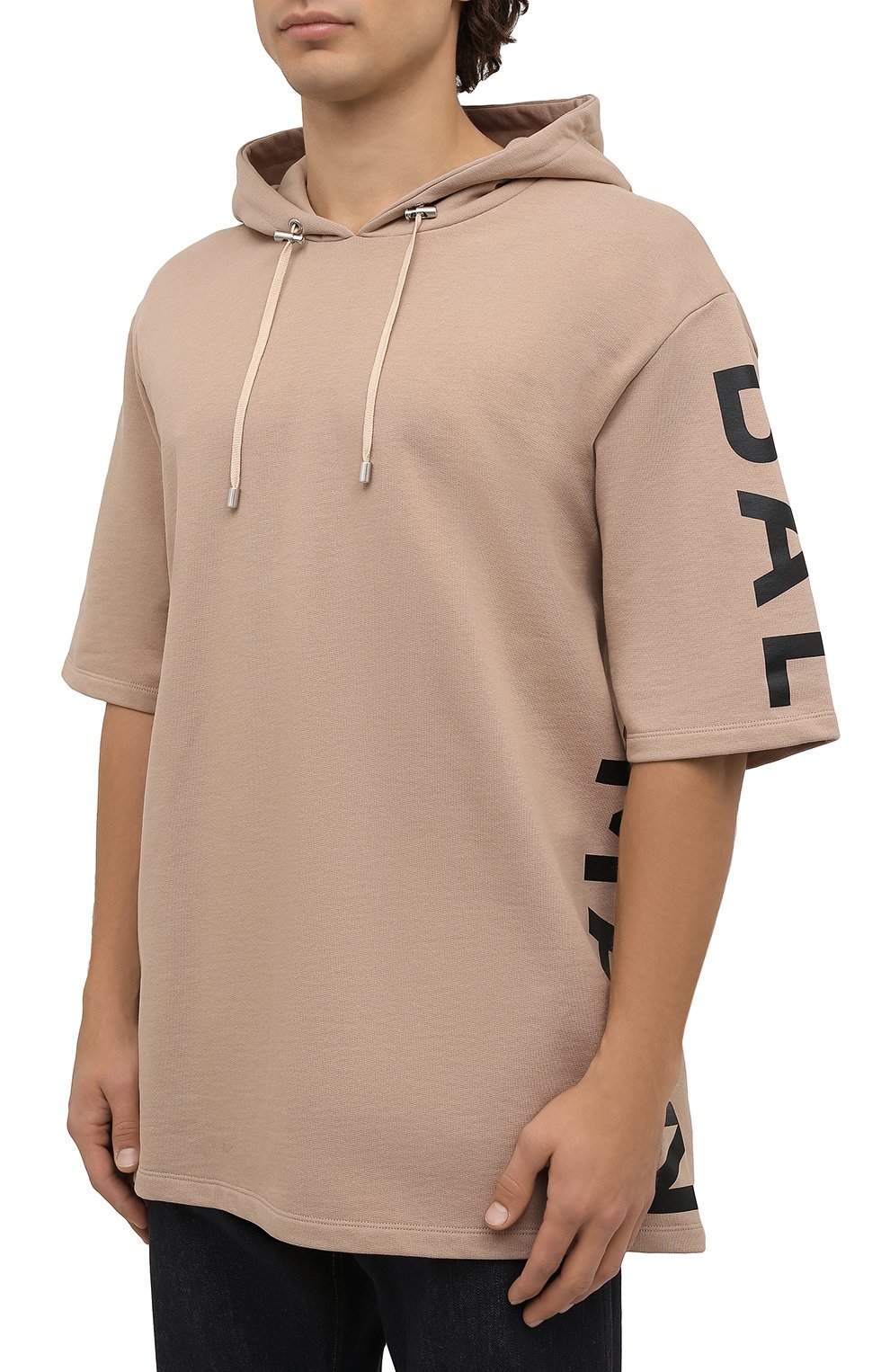 Хлопковое худи BALMAIN бежевого цвета по цене 69950 руб., арт. XH1JL000/BB15, фото 3 Хлопковое худи BALMAIN, арт. XH1JL000/BB15, фото 3