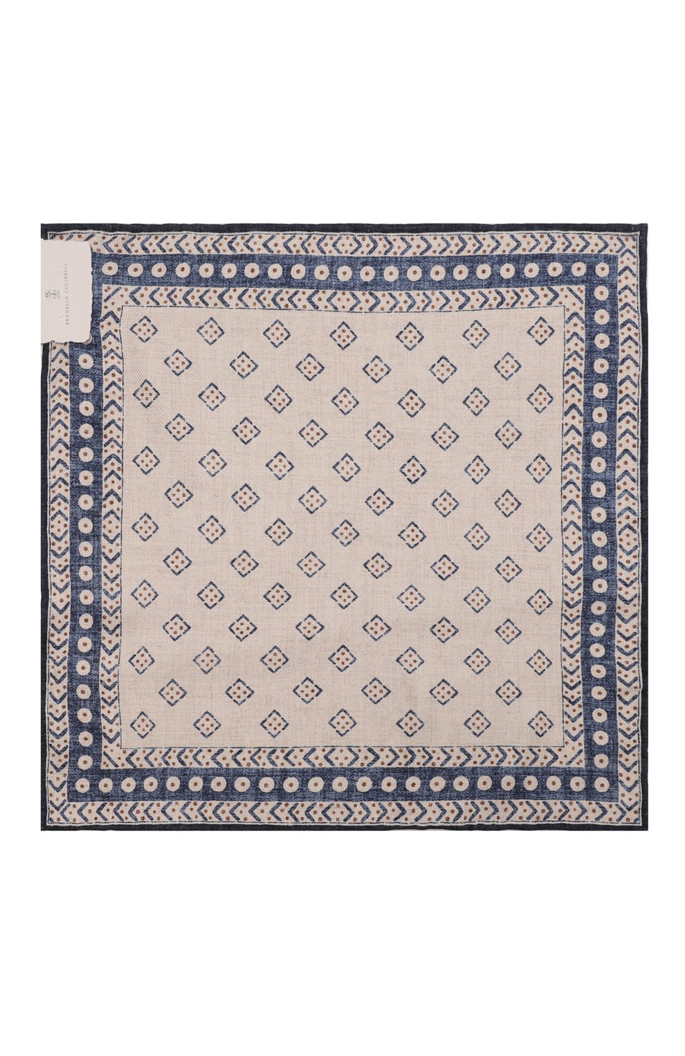 Шелковый платок BRUNELLO CUCINELLI синего цвета по цене 23650 руб., арт. MV8680091, фото 3 Шелковый платок BRUNELLO CUCINELLI, арт. MV8680091, фото 3