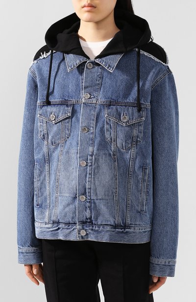 Джинсовая куртка VETEMENTS синего цвета по цене 113000 руб., арт. SS20JA109 2801/W/BLUE, фото 3 Джинсовая куртка VETEMENTS, арт. SS20JA109 2801/W/BLUE, фото 3