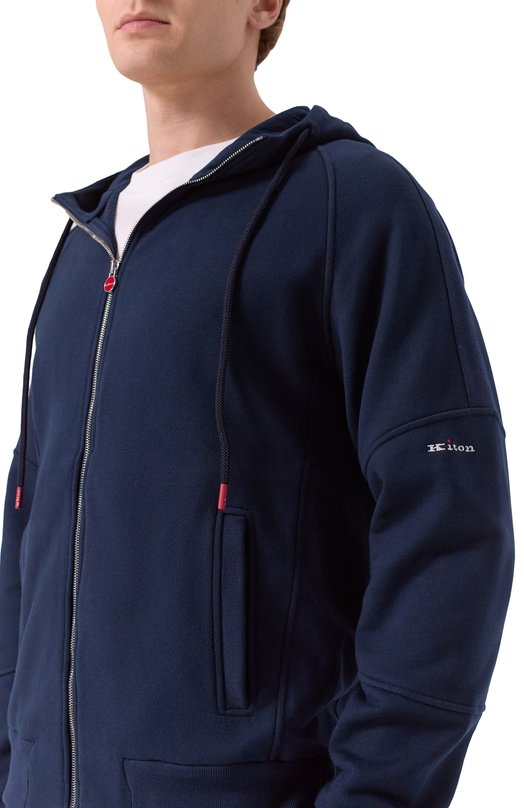 Хлопковая толстовка Kiton UMKZ02303 Синий  UMKZ02303 Фото 5