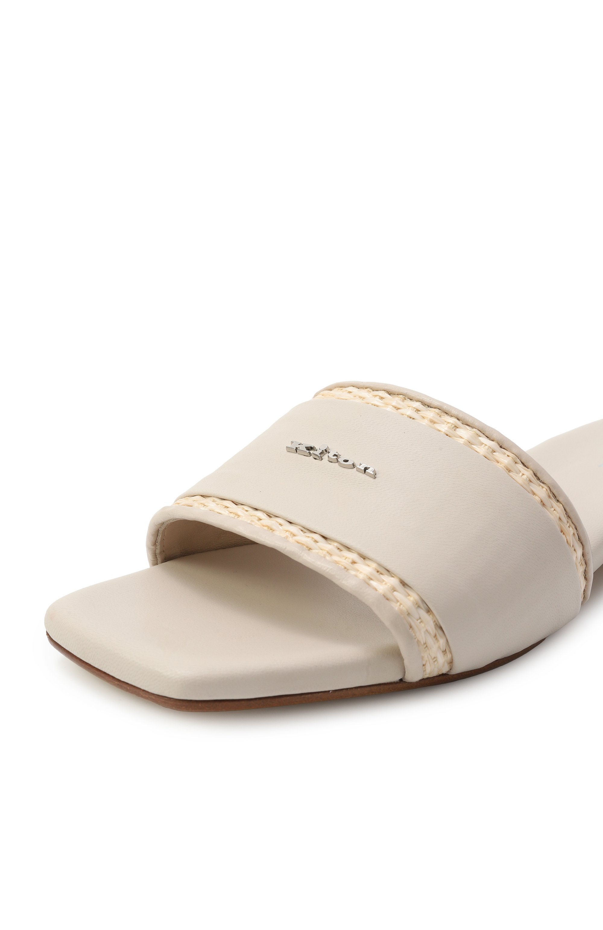 Кожаные шлепанцы KITON бежевого цвета по цене 82700 руб., арт. D59814N0117903, фото 7 Кожаные шлепанцы KITON, арт. D59814N0117903, фото 7