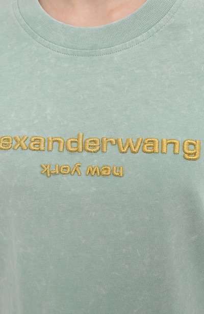 Хлопковая футболка ALEXANDER WANG светло-зеленого цвета по цене 25700 руб., арт. UCC1211030, фото 5 Хлопковая футболка ALEXANDER WANG, арт. UCC1211030, фото 5