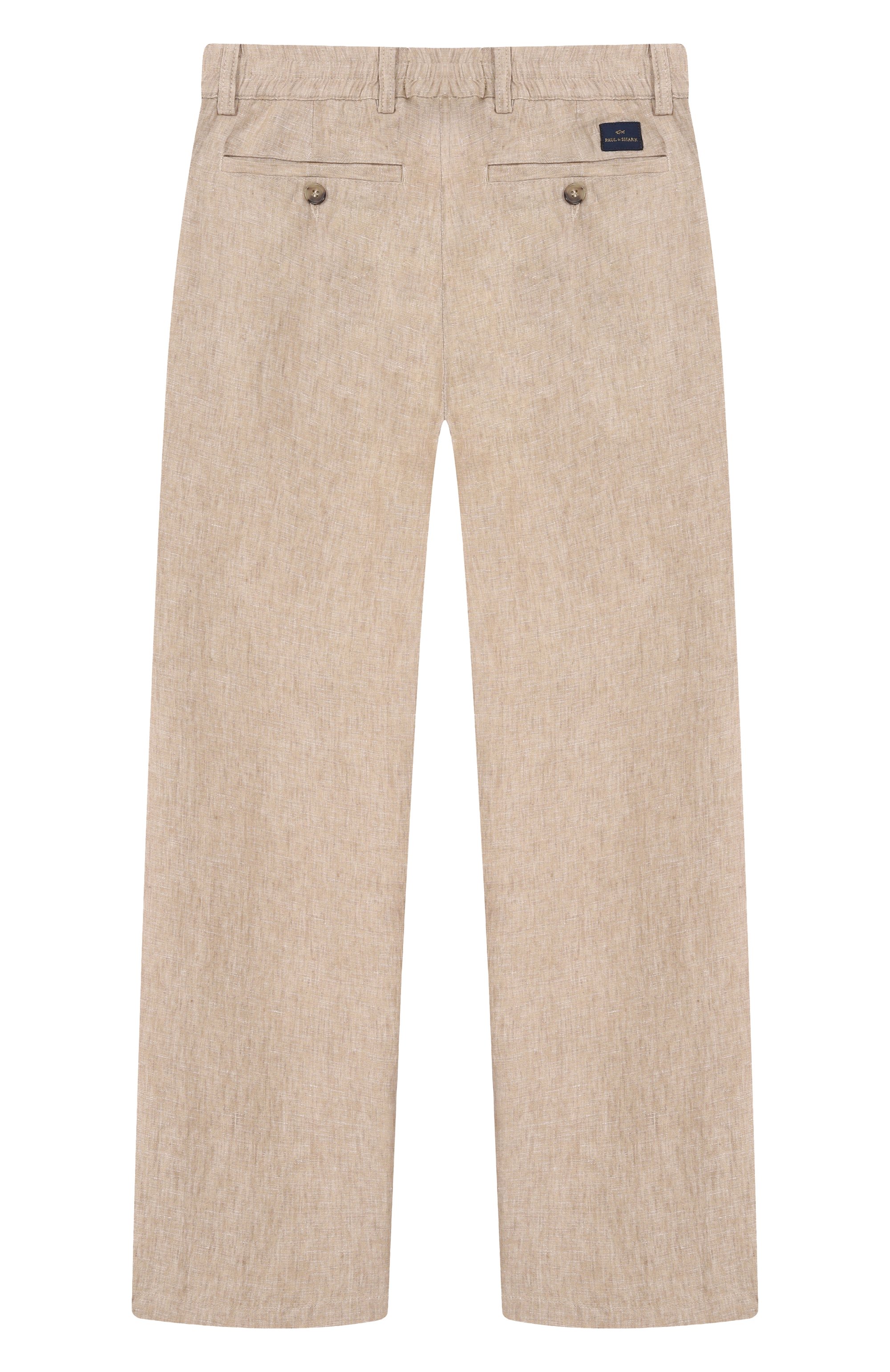 Льняные брюки PAUL & SHARK JUNIOR бежевого цвета по цене 25150 руб., арт. WUP007/LUA04/10A-16A, фото 2 Льняные брюки PAUL & SHARK JUNIOR, арт. WUP007/LUA04/10A-16A, фото 2