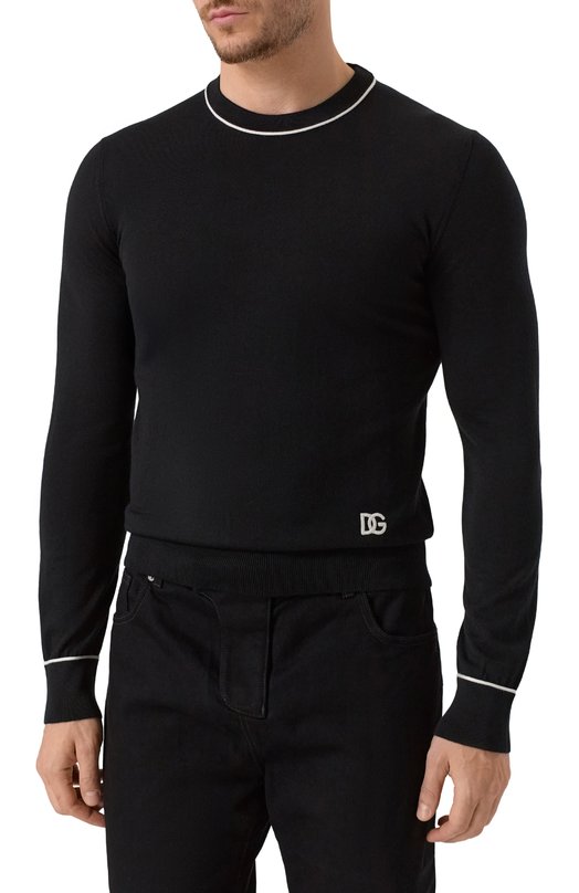Шерстяной джемпер Dolce & Gabbana GXX02Z/JDVBS Чёрный  GXX02Z/JDVBS Фото 3