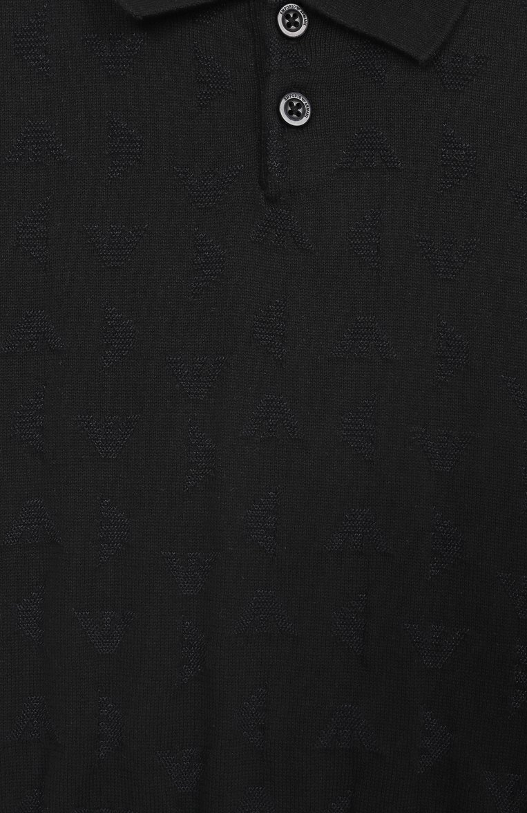 Детское поло из хлопка и вискозы EMPORIO ARMANI темно-синего цвета, арт. EB000287/AF13935 | Фото 3 (Материал внешний: Хлопок, Вискоза; Рукава: Короткие; Ростовка одежда: 5 лет | 110 см, 6 лет | 116 см, 4 года | 104 см, 7 лет | 122 см, 10 - 11 лет | 140 - 146см, 8 лет | 128 см, 13 - 15 лет | 158 см, 16 лет | 164 см)