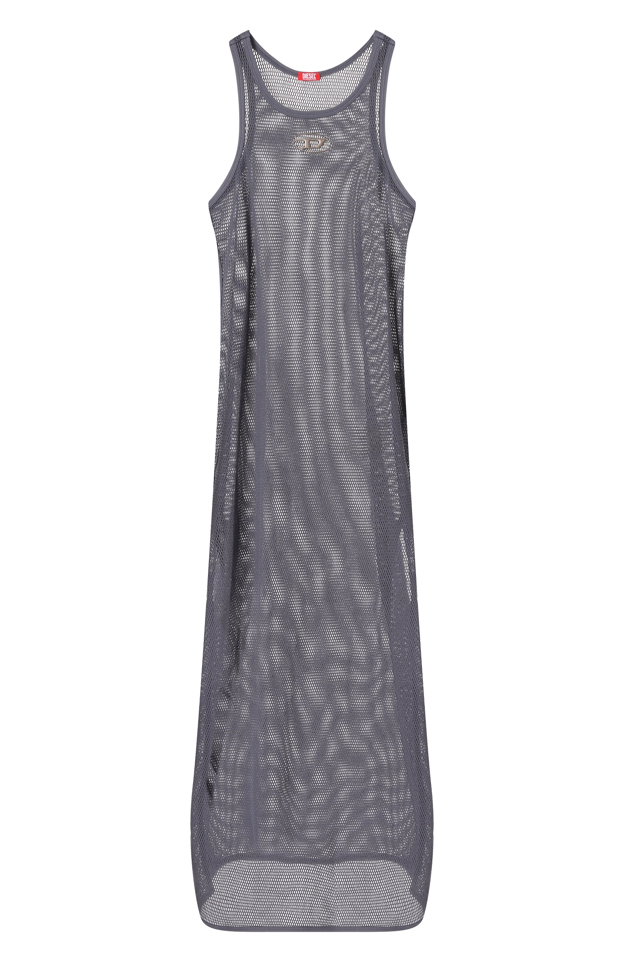 Хлопковое платье DIESEL серого цвета по цене 18100 руб., арт. A17721/0HJBS, фото 1 Хлопковое платье DIESEL, арт. A17721/0HJBS, фото 1