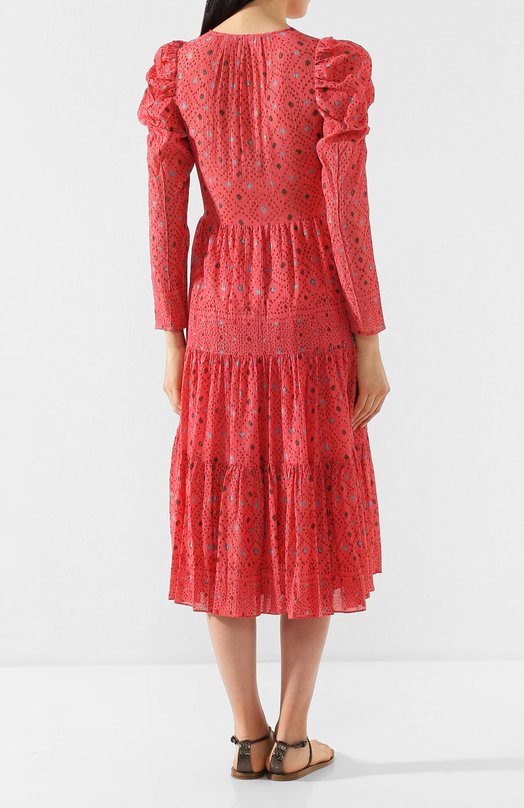 Платье из смеси хлопка и вискозы Ulla Johnson Красный, фото 4