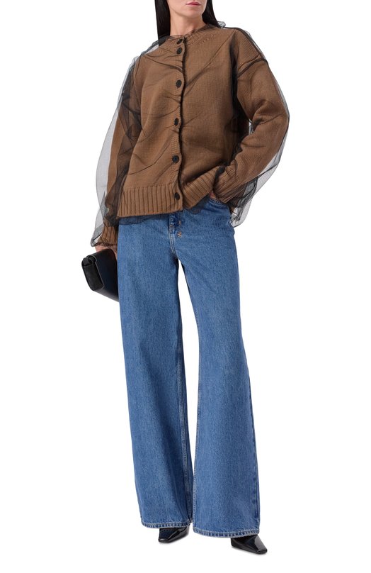 Шерстяной кардиган MSGM 3942MDM202/257988 Бежевый  3942MDM202/257988 Фото 2