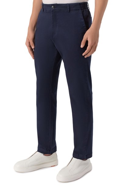 Брюки из хлопка и лиоцелла BOSS ORANGE темно-синего цвета по цене 17950 руб., арт. 50542986, фото 3 Брюки из хлопка и лиоцелла BOSS ORANGE, арт. 50542986, фото 3