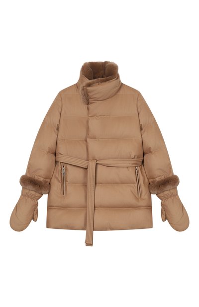 Комплект из пуховика и варежек YVES SALOMON ENFANT, арт. 26WEM005XXW02W/12-14