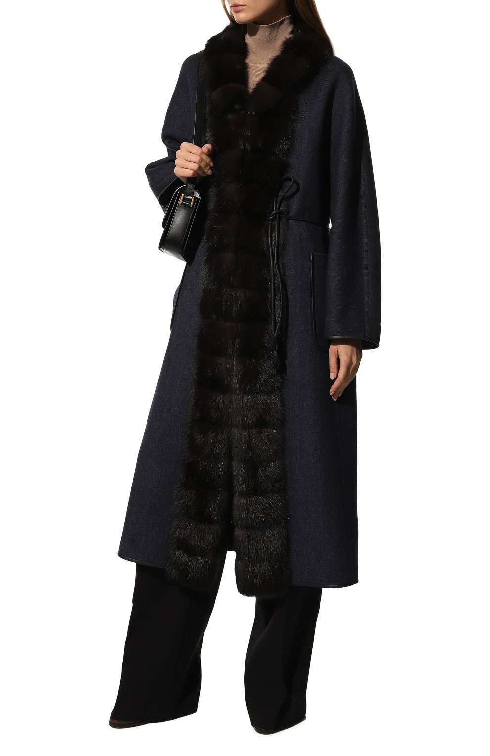 Кашемировое пальто с отделкой из меха соболя SABLEFUR, арт. 72213-sb-02, фото 2