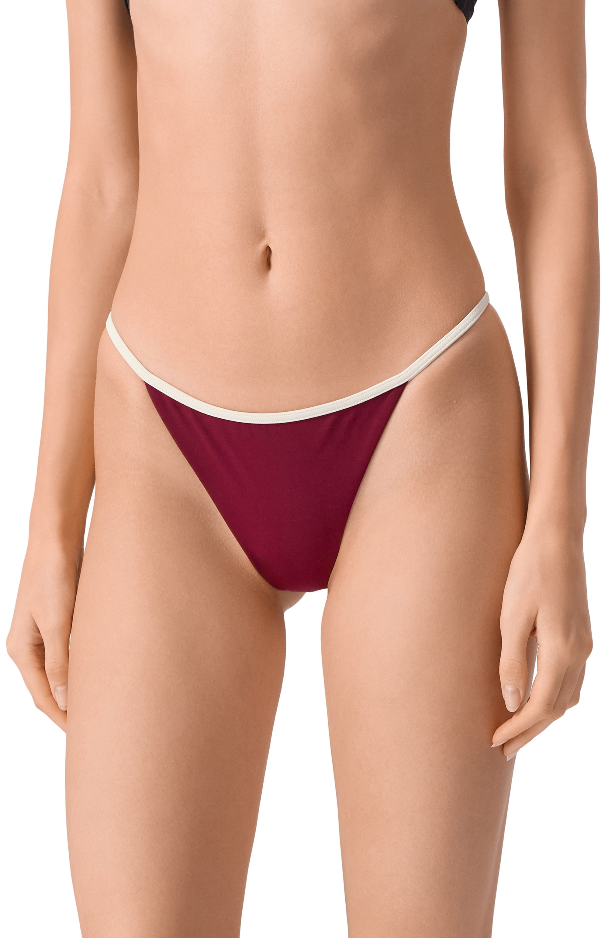 Плавки-бикини MC2 SAINT BARTH бордового цвета по цене 8380 руб., арт. STBW J0DENE STRING/06316H, фото 2 Плавки-бикини MC2 SAINT BARTH, арт. STBW J0DENE STRING/06316H, фото 2