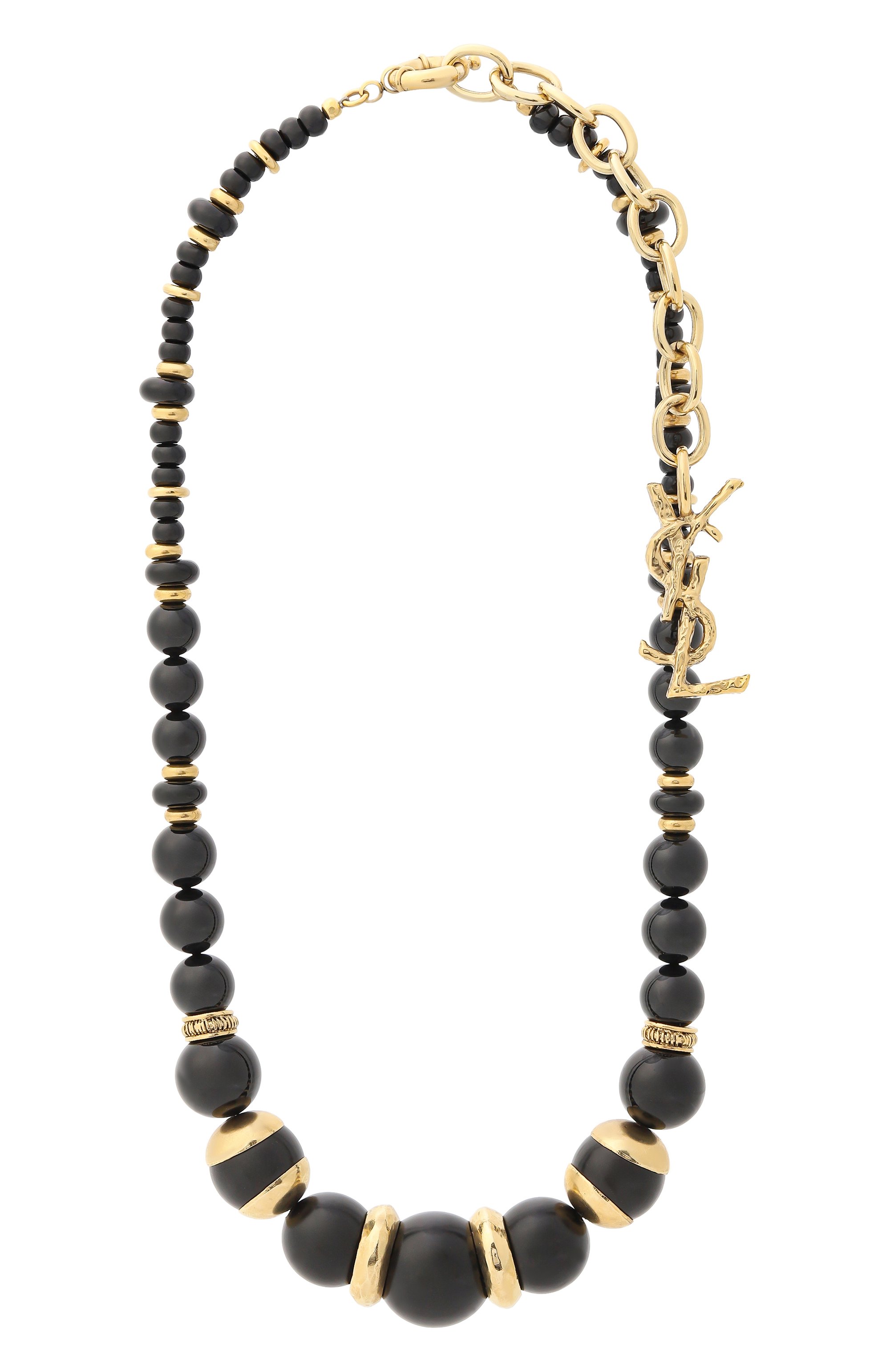 Колье SAINT LAURENT черного цвета по цене 249500 руб., арт. 834733/Y15BR 2073, фото 1 Колье SAINT LAURENT, арт. 834733/Y15BR 2073, фото 1