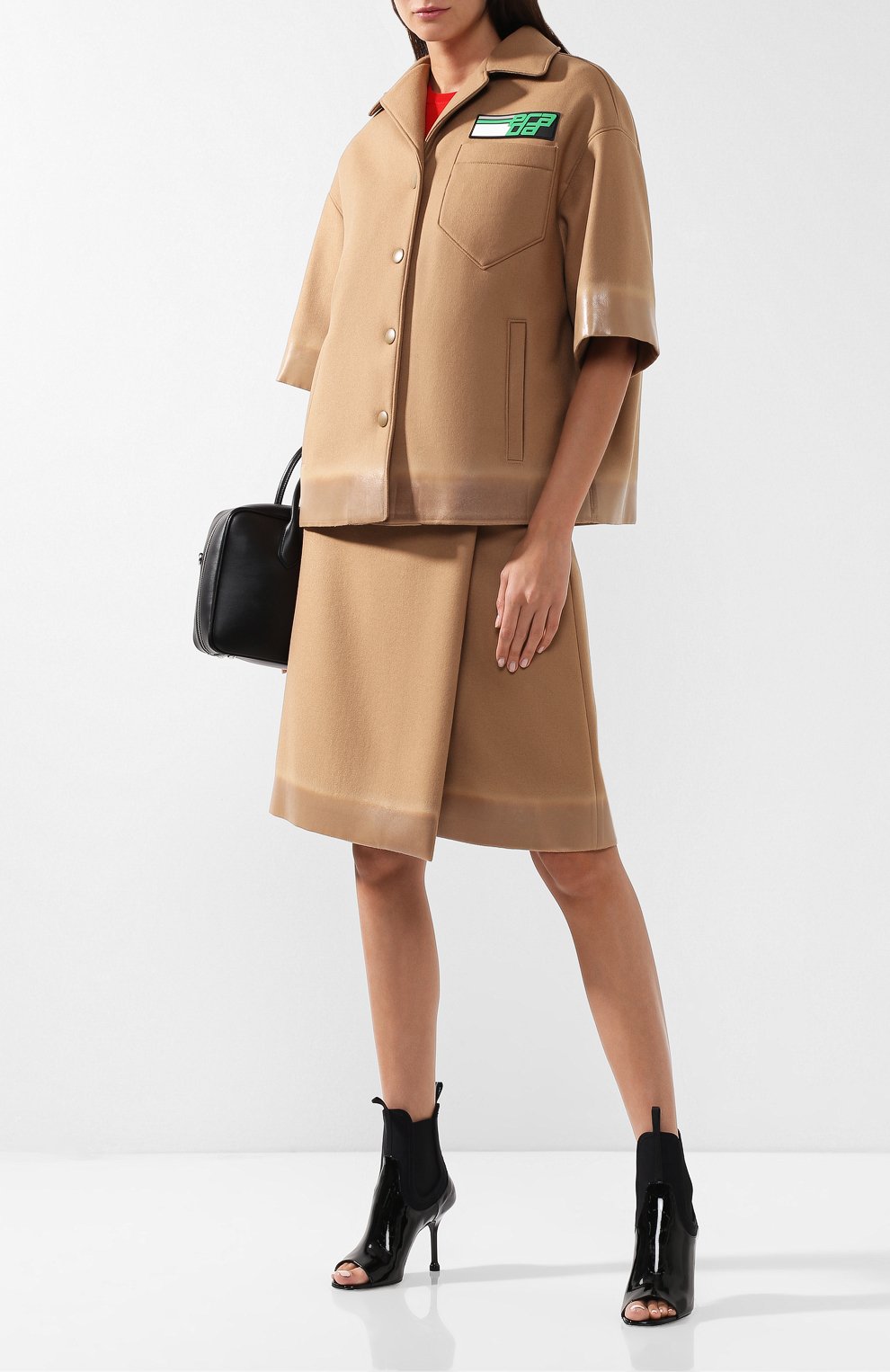 Шерстяной жакет с коротким рукавом PRADA разноцветного цвета по цене 170000 руб., арт. P546G-1SDP-F0U41, фото 2 Шерстяной жакет с коротким рукавом PRADA, арт. P546G-1SDP-F0U41, фото 2