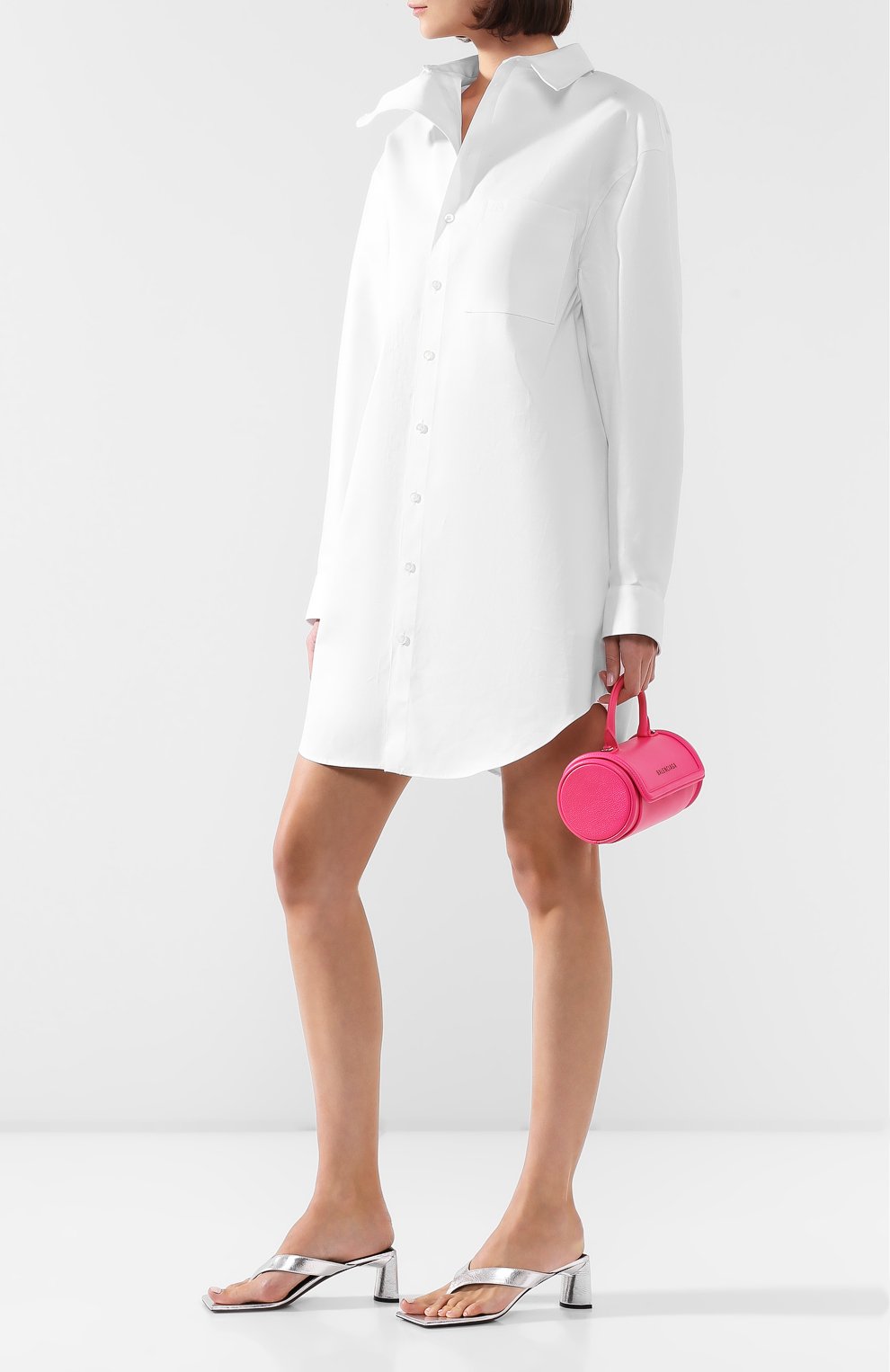 Хлопковое платье BALENCIAGA белого цвета по цене 78600 руб., арт. 583524/TEP11, фото 2 Хлопковое платье BALENCIAGA, арт. 583524/TEP11, фото 2