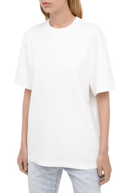 Футболка из хлопка и вискозы ALEXANDERWANG.T белого цвета по цене 27100 руб., арт. 4CC2201156, фото 3 Футболка из хлопка и вискозы ALEXANDERWANG.T, арт. 4CC2201156, фото 3